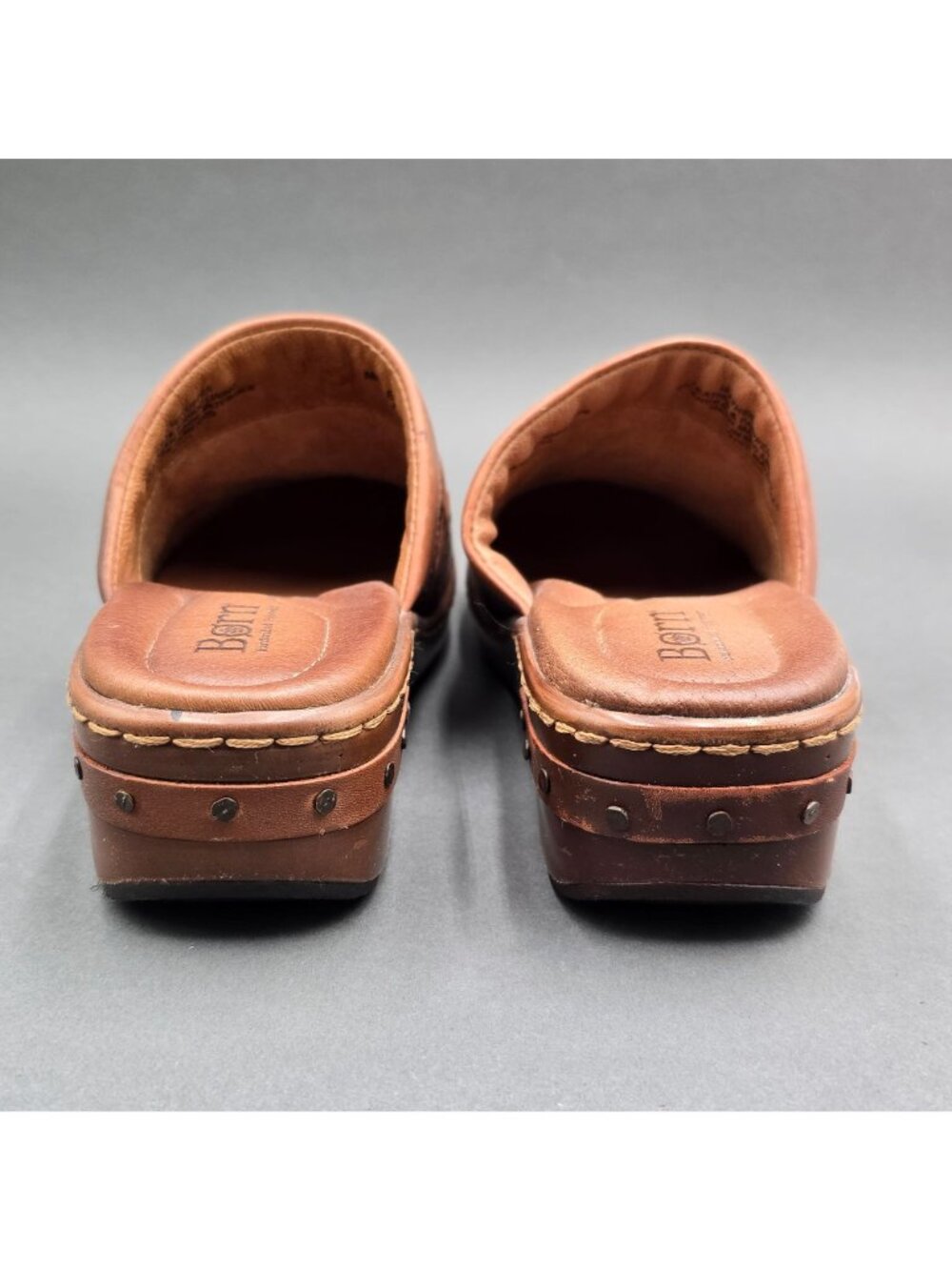 Born Yucatan Woven Leather Clogs Size 7 Brown Multi Color Slip On Mules - Picture 6 of 11